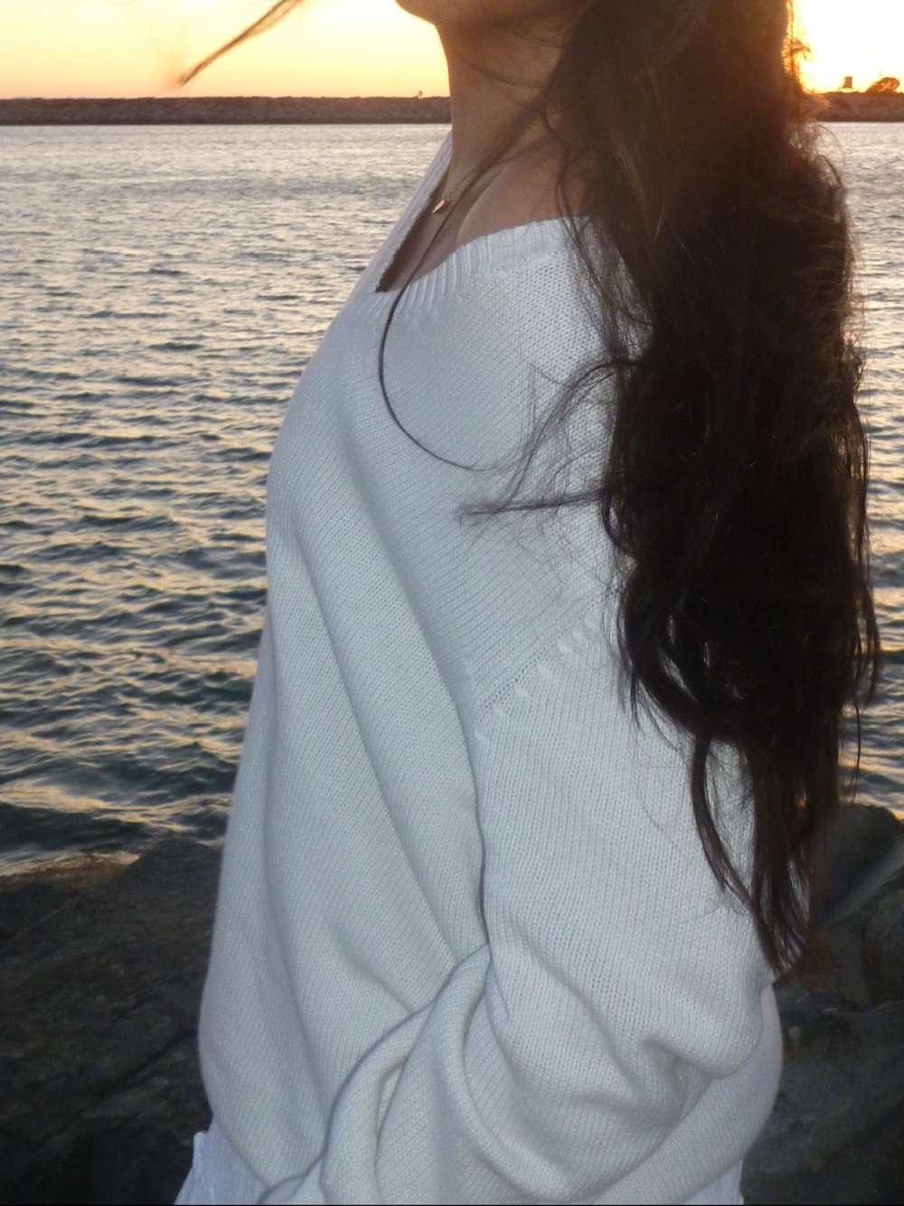 Brandy Melville white oversized knit sweater